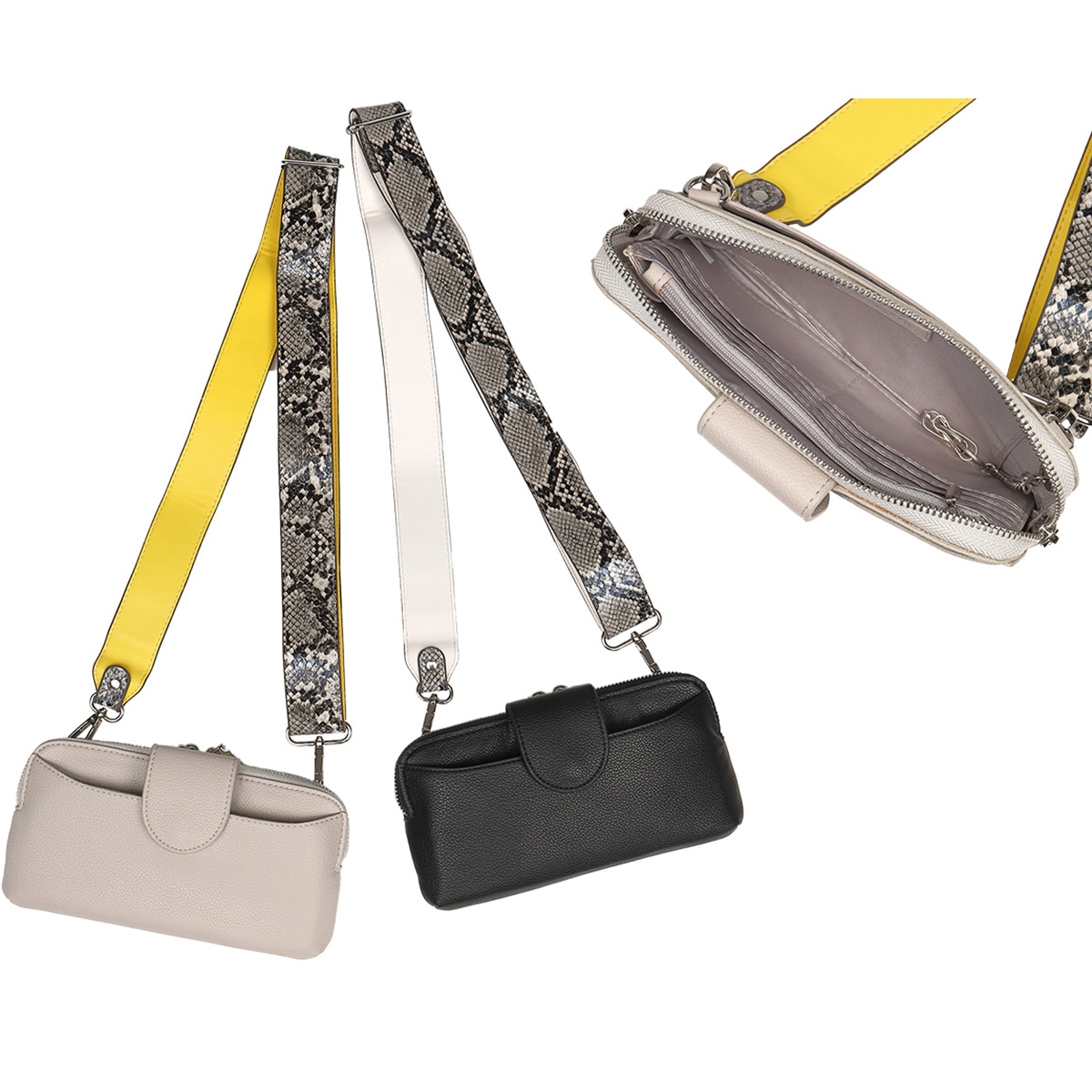 コンビストラップウォレットバッグお財布ポシェットスマホポシェットお財布ショルダー肩掛けシンプル2way太ベルトお財布バッグ斜めがけ