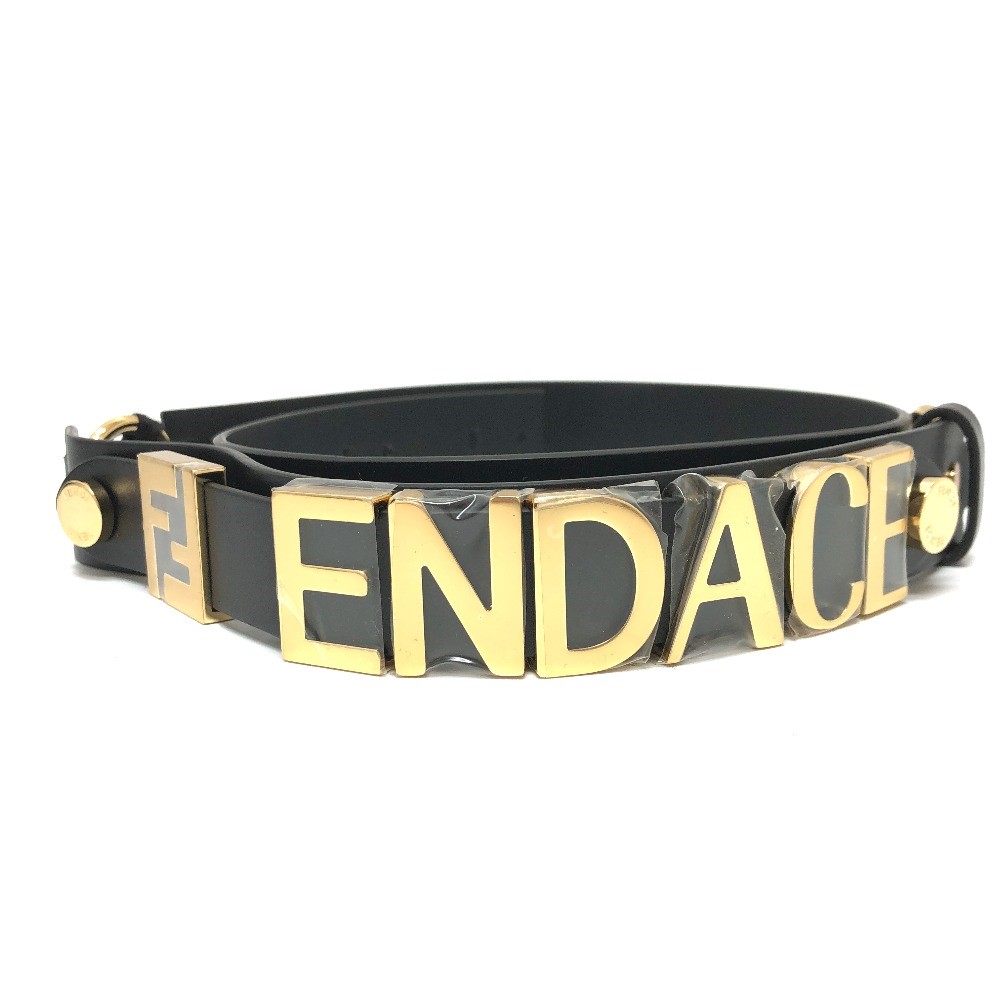 ベルト 8CO662 FENDACE フェンダーチェ ヴェルサーチ VERSACE コラボ ロゴ レザー ブラック