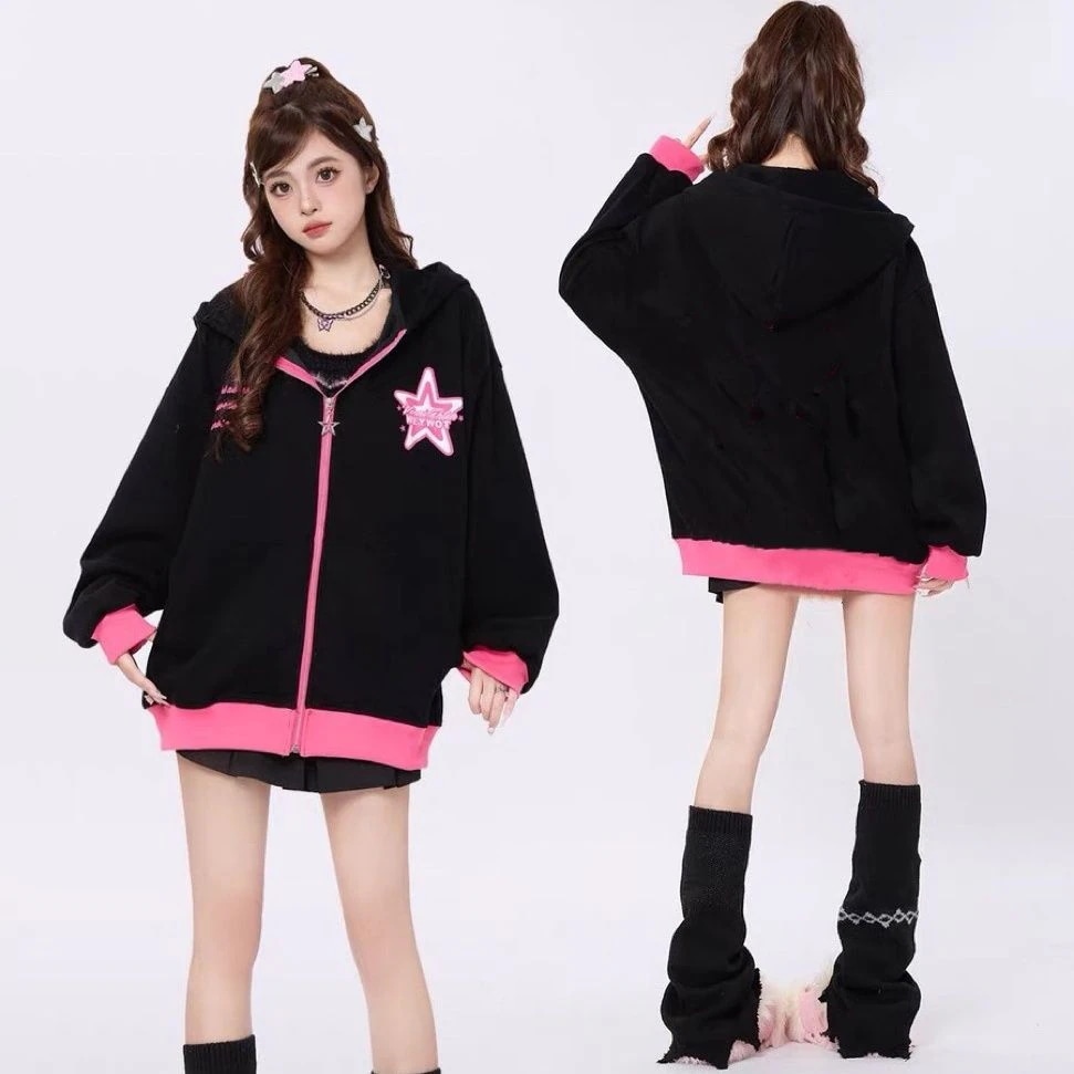 ジャケット フード付きセーター女性秋と冬の新しいルーズカーディガン厚化粧セータージャケット