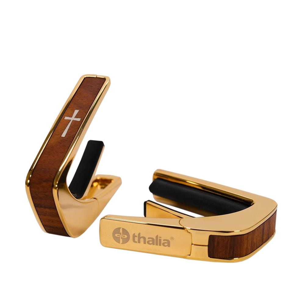 Thalia Capos ギターカポ ゴールド仕上げ TH-CG201-37 Gold Rosewood & Pearl Cross アメリカ製 生産終了モデル 数量限定【並行輸入】