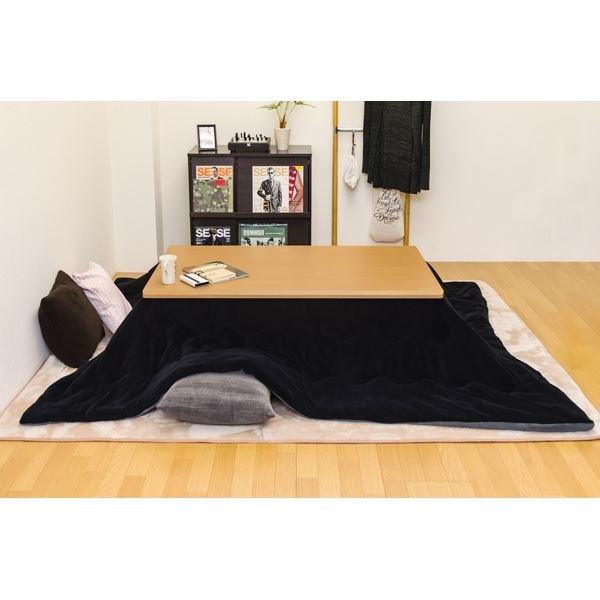 三段継ぎ足 ダイニングこたつテーブル 本体 135cm80cm ナチュラル 長方形 ハロゲンヒーター コントローラー 木製脚付き