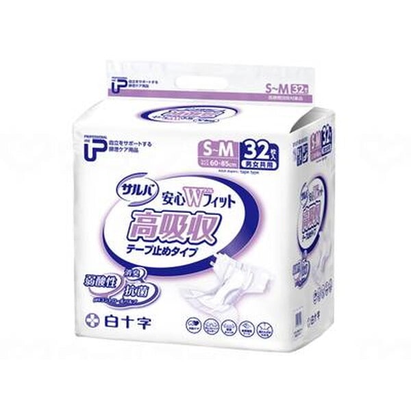 白十字 PUサルバ安心Wフィット 高吸収テープ S-M32枚 35610 メーカー直送