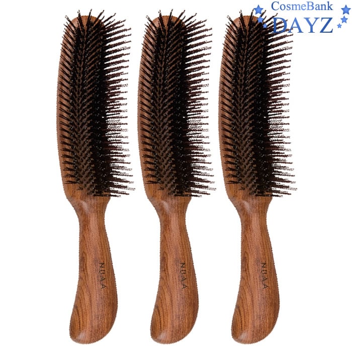 N.B.A.A ブラッシングブラシ NB-BB4 ナチュラルウッド 3点セット ヘアブラシ ヘアーブラシ
