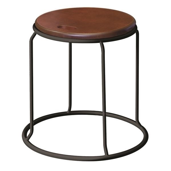 北欧風 スツール/丸椅子 同色5脚セット ダークブラウンブラック 幅415mm スチール ウッド リンクスツール