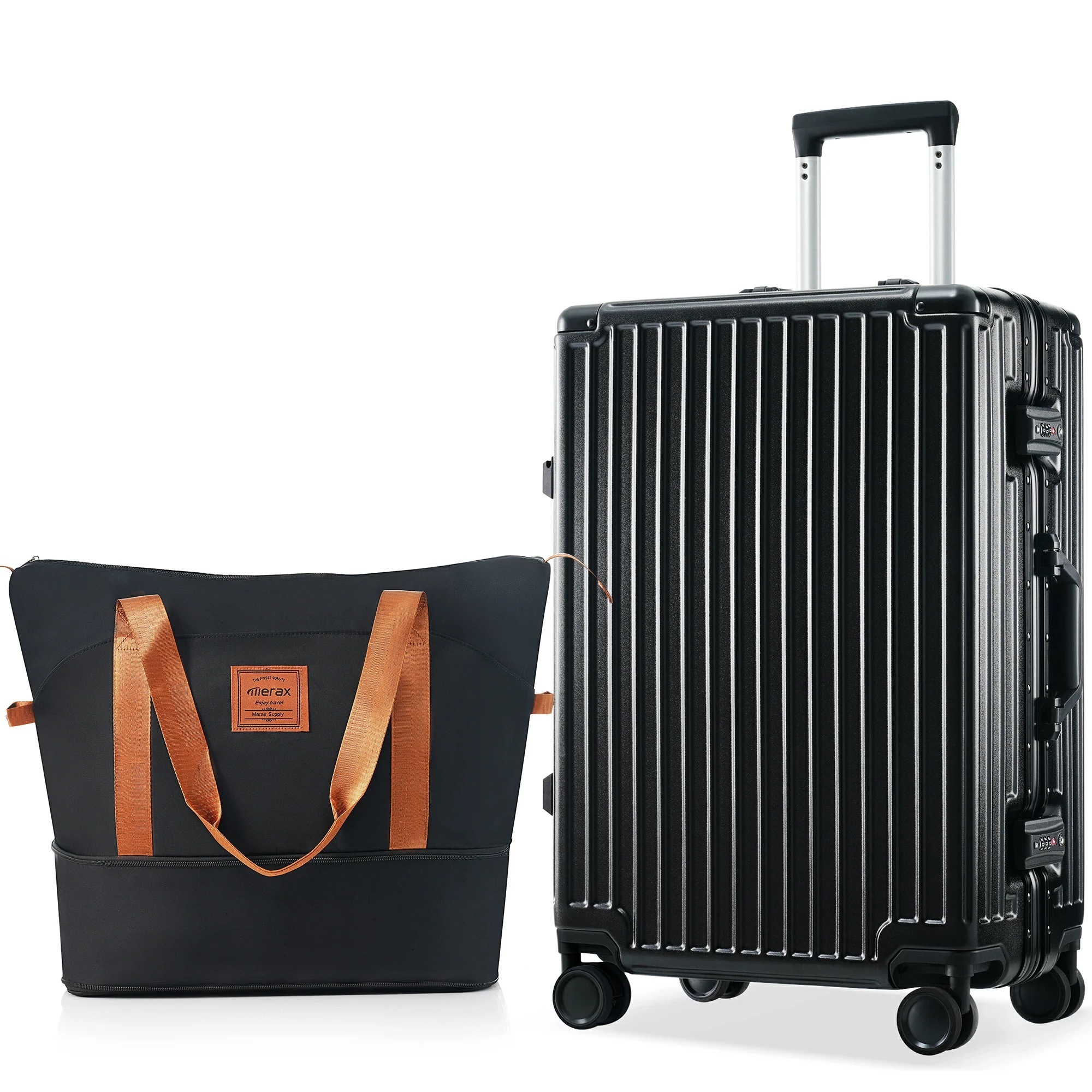 【国内発送&送·料·無·料】スーツケース4～7日ハキャリーケース中型フレームタイプダイヤル式Mサイズ静音防水ポケットTSAロックトートバッグキャリーバッグフック式底足