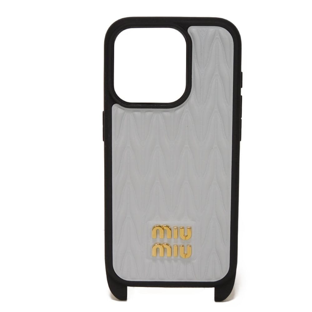 【中古】 スマホケース ギャザー ストラップ マテラッセ iPhone 15 Pro ケース ロゴ メタル 5ZH185 2FPP F0591