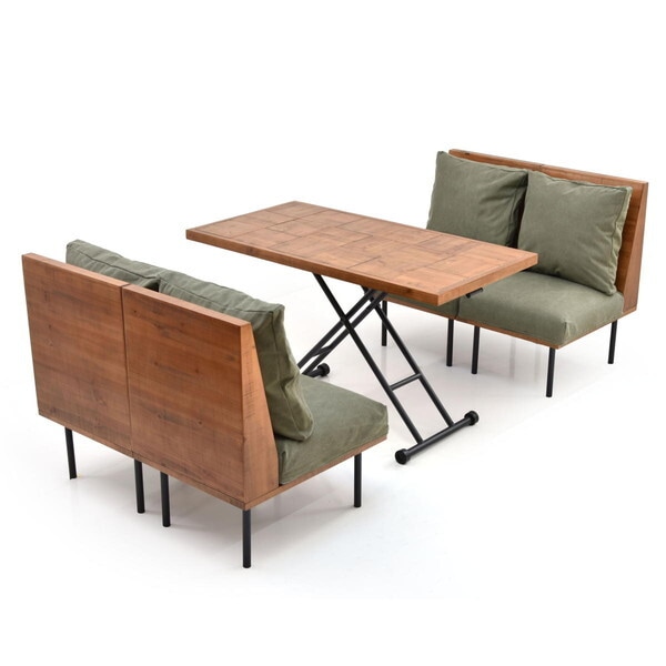 B.Bファニシング IFSE0326CAGRN キャンバスグリーン infinite ダイニング5点セット(300×4+303×4+307×4+311) メーカー直送