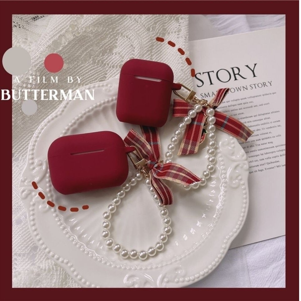 3 2 airpods1 クリア AirPodsProケース ワイヤレスイヤホンケース 蝶結び