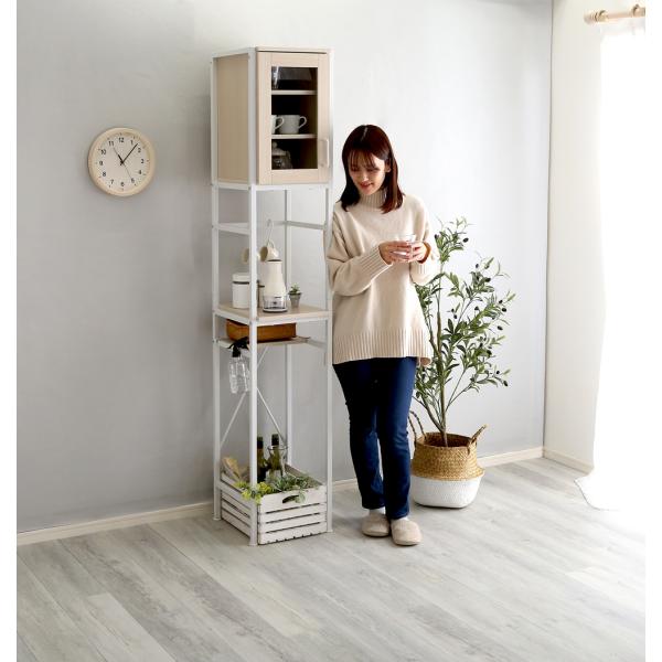 ラック 食器棚 キッチン収納 おしゃれ ナチュラルモダン カップボード 棚 すき間 隙間収納 スリム 家電ラック 幅34cm