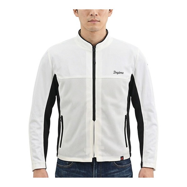 DJ032ACメッシュライダース WH/2XL 64824 ホワイト バイク ジャケット (夏 メッシュ 高通気 軽量 CE規格 ソフトプロテクター付属 ドライ生地)