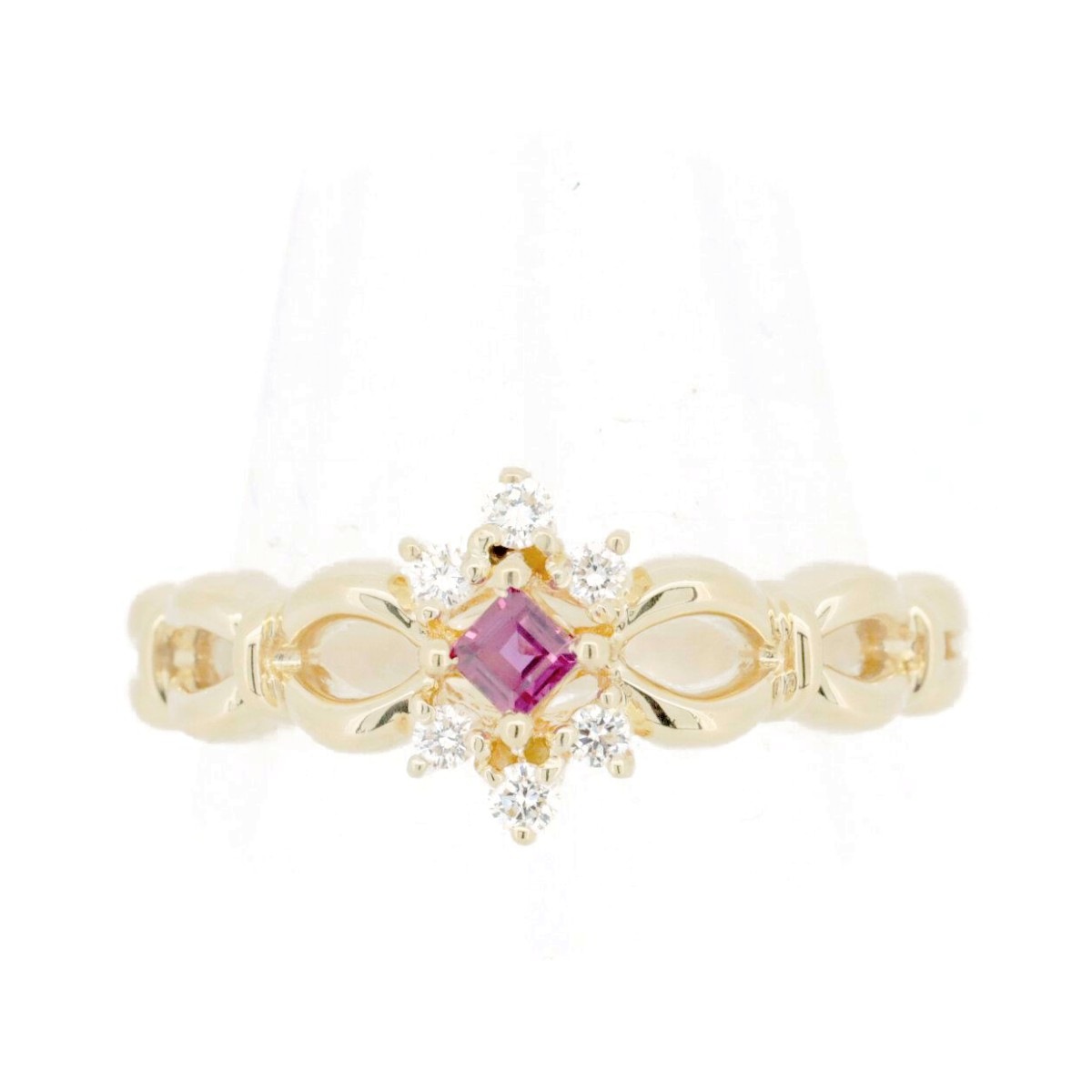 ルビー ダイヤモンド リング 指輪 0.11ct 0.10ct 15号 K18YG(18金 イエローゴールド) 質屋出品