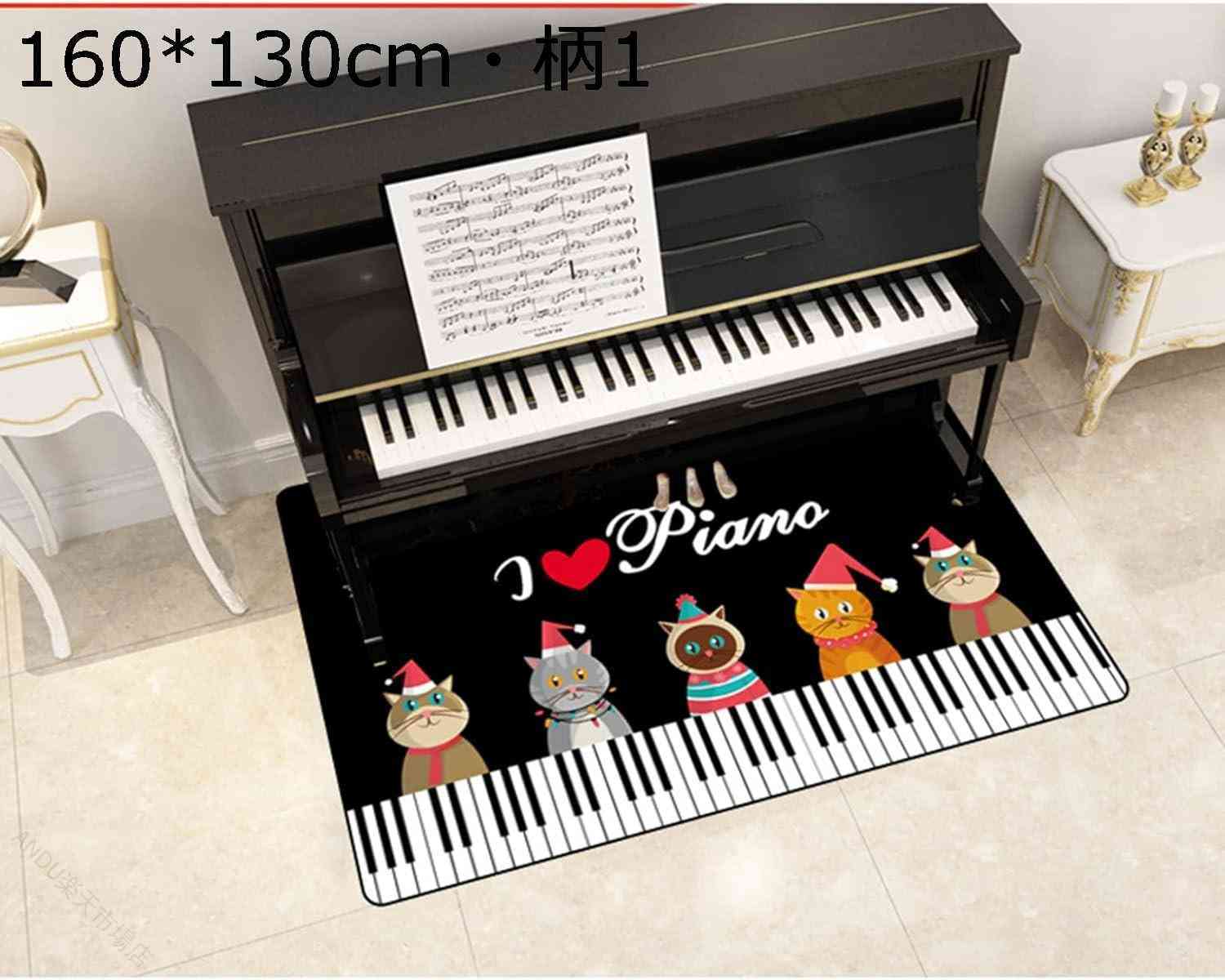 高品質 電子ピアノ専用防音マット 床キズ防止 防振 吸音 滑り止め 防潮 おしゃれ 長方形 鍵盤柄 騒音対策 フローリング対応 多目的 厚手 省スペース 安心設置 インテリア調 和室 洋室 兼用 低反