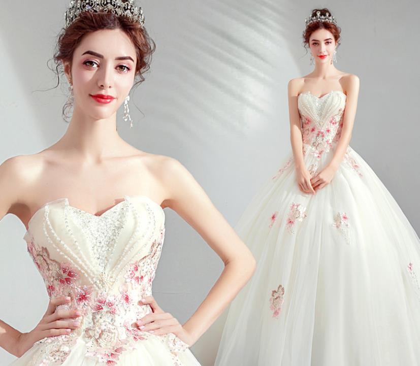 ウェディングドレス レディース　カラードレス 結婚式　花嫁 披露宴　刺繍 二次会 パーティードレス 演奏会 お嫁さん 発表会 シャンパン