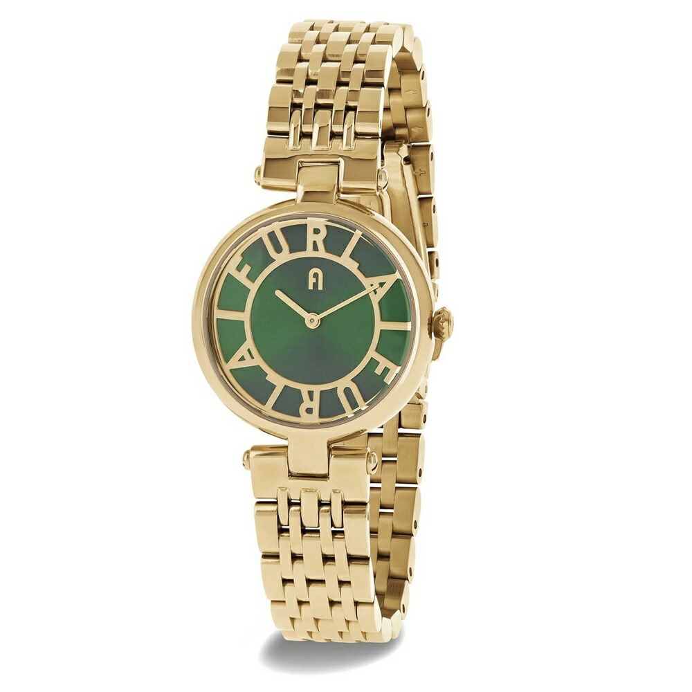 フルラ 腕時計 レディース ブランド ゴールド ステンレス ブレスレット ジェネシ グリーン文字盤 時計 シンプル かわいい おしゃれ 大人 女性 女友達 母 妻 彼女 お祝い 記念日 贈り物 サプラ
