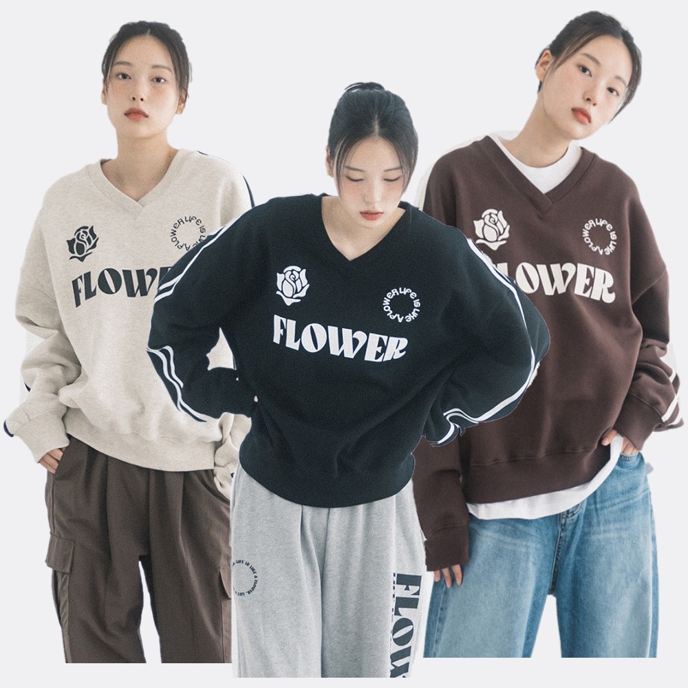 韓国の人気!【MASSNOUN】☆MOVEMENT OVERSIZED CREWNECK★3色☆ ZXCN Solid Color Winter Sweater for Men Oversized Harajuku