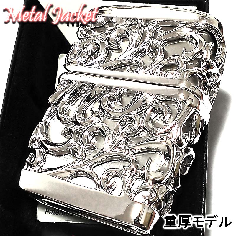 ZIPPO ライター 超重厚 メタルジャケット デビル ニッケル鏡面仕上げ 豪華 ジッポ シルバー