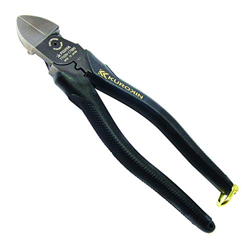 フジ矢(Fujiya) 電工名人偏芯薄刃ニッパ 7700N-175BG 175mm 黒金 偏芯機構