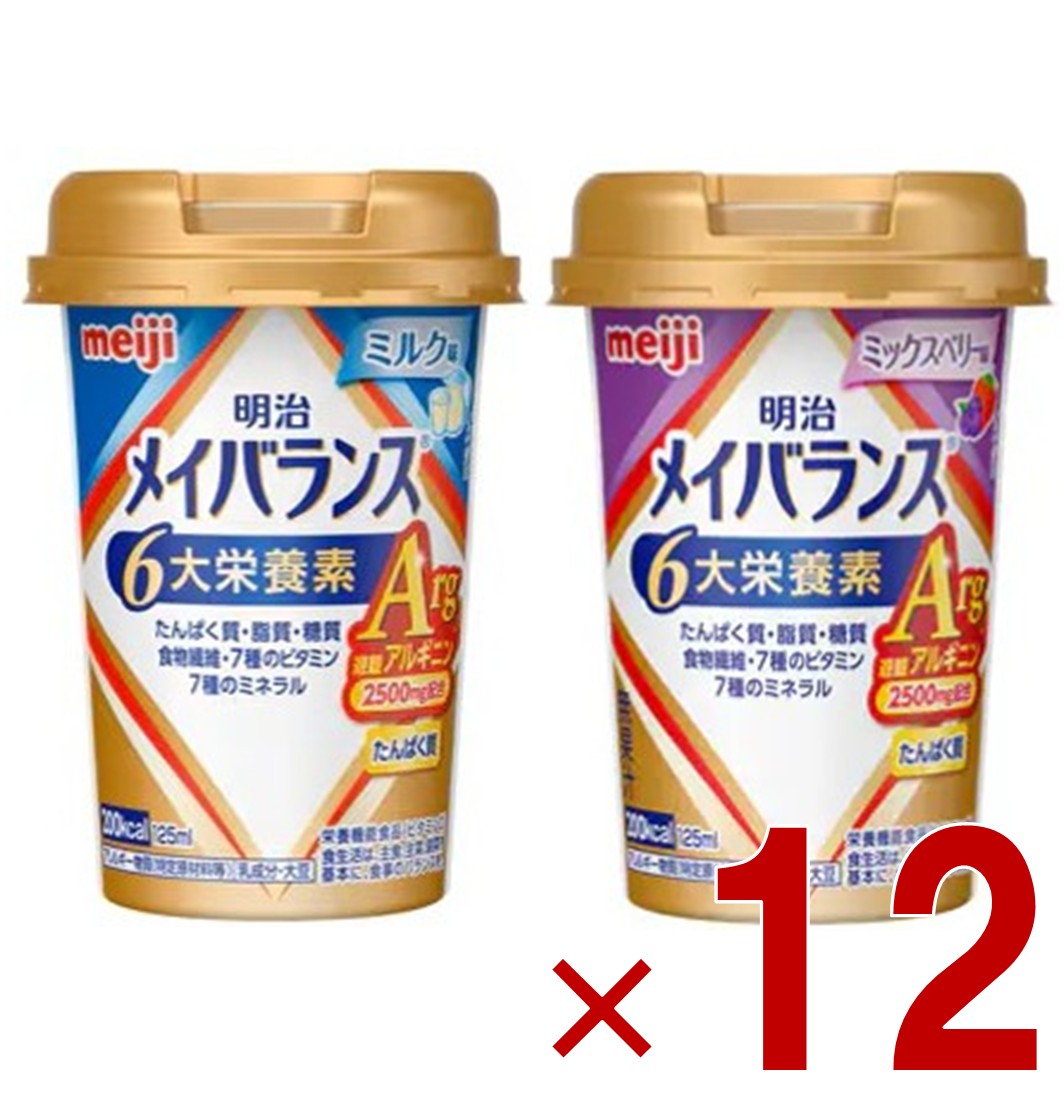 明治 メイバランスArg Mini カップ 2種 アソート セット 125ml 栄養 食品 タンパク質 各12個