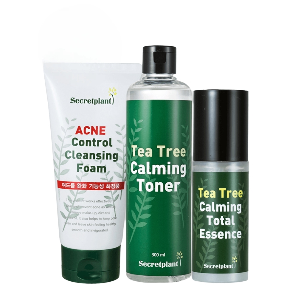[思春期ニキビ化粧品] シークネ コントロール ティーツリー ニキビ クレンジングフォーム + 毛穴 収縮 トナー + カーミング トータル 鎮静 エッセンス SET