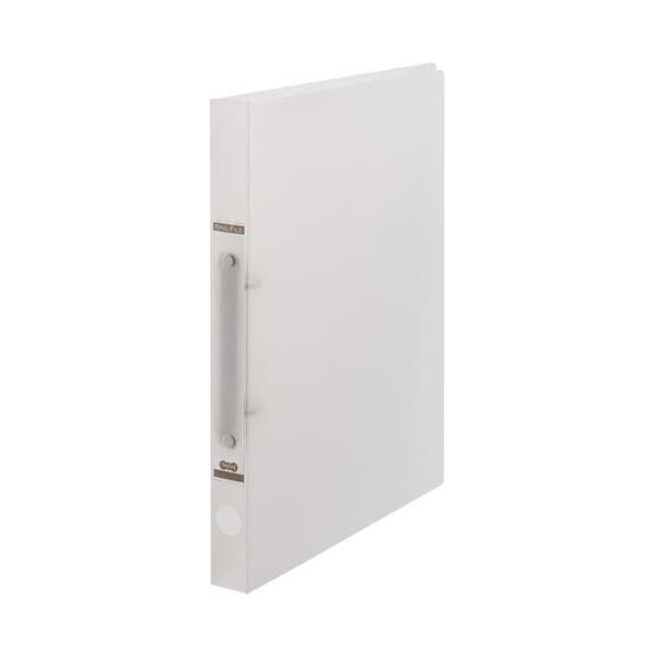 （まとめ）TANOSEEOリングファイル(半透明表紙) A4タテ リング内径20mm クリア 1セット(10冊) (×3セット)