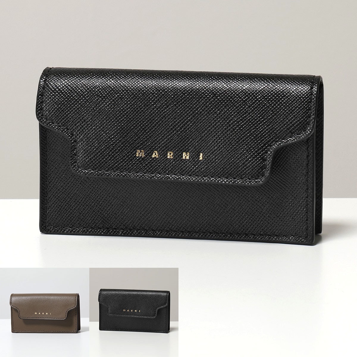 MARNI マルニ カードケース PFMOT05U07 LV520 メンズ サフィアーノレザー 名刺入れ ビジネスカードホルダー ロゴ カラー2色 20,192円