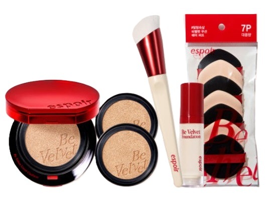 ビーベルベット カバークッション SPF42 PA++ 13g x 3 (本品1+リフィル2) +ビーベルベットパフ 7枚入 (贈呈: ミニファンデーション+ポアブラー ファンデーションブラシ 6,979円