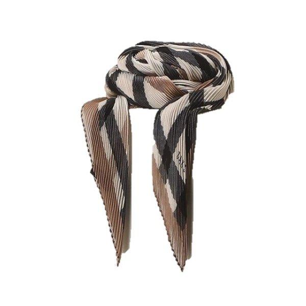 AK水原店 ハンドバッグ ブラウン チェック ミディアム プリーツ スカーフ DCSC6E517