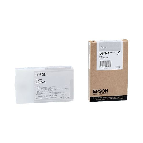 (まとめ) エプソン EPSON PX-P/K3インクカートリッジ グレー 110ml ICGY36A 1個 (×6セット)