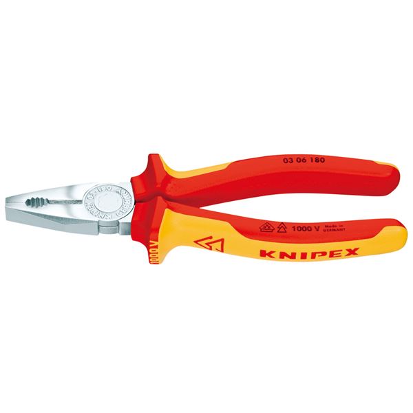 ぺちょ KNIPEX(クニペックス)0306-180 絶縁ペンチ 1000V (SB) 手動工具