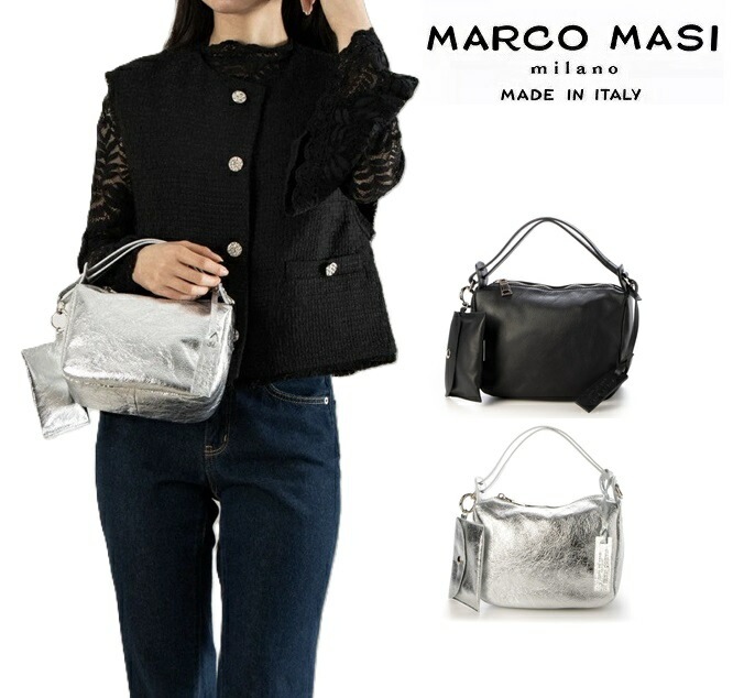 マルコマージ Marco Masi ショルダーバッグ ポシェット ボディバッグ バッグ レディース イタリア製 牛革 本革 レザー トートバッグ 3400 ショルダーバッグ 2way