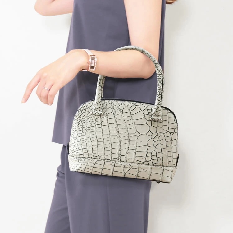 クロコダイル ハンドバッグ レディース 日本製 マグネットボタン式 保証書 付き クロコダイルバッグ 本革 鰐革 レディースバッグ JRA 肩掛け 婦人 女性 目地染め 母の日 ギフト プレゼント 4