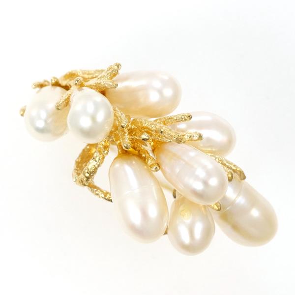 K18 18金 YG イエローゴールド リング 指輪 10号 パール(真珠) ジュエリー 中古