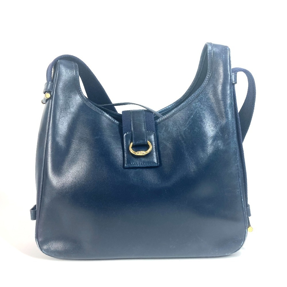 ショルダーバッグ サコ ヴィンテージ カバン 肩掛け レザー ネイビー