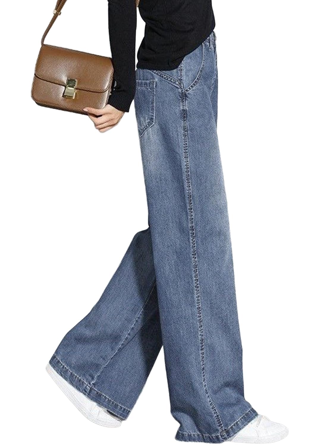 （ソングオブソング） デニム ロング パンツ レディース ワイドパンツ ボトムス 美脚 シンプル 体型カバー ハイウェスト カジュアル おしゃれ 通勤 普段着 お出掛け