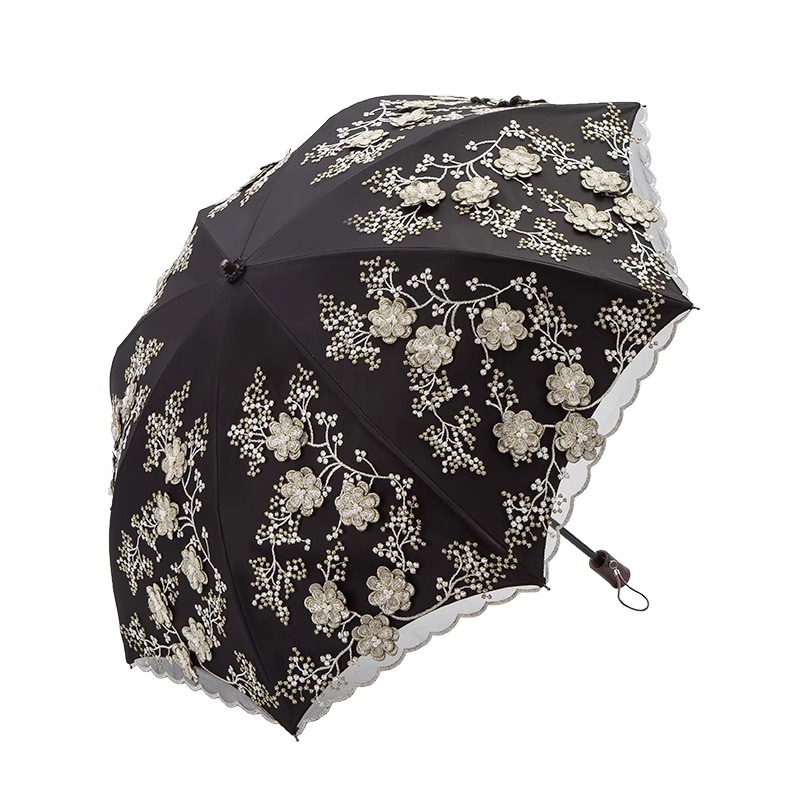 新品登場！ UVカット 遮光率100% レース晴雨兼用傘 ショート傘 日傘 レディース傘 日傘 折りたたみ 遮光 紫外線 軽量 撥水