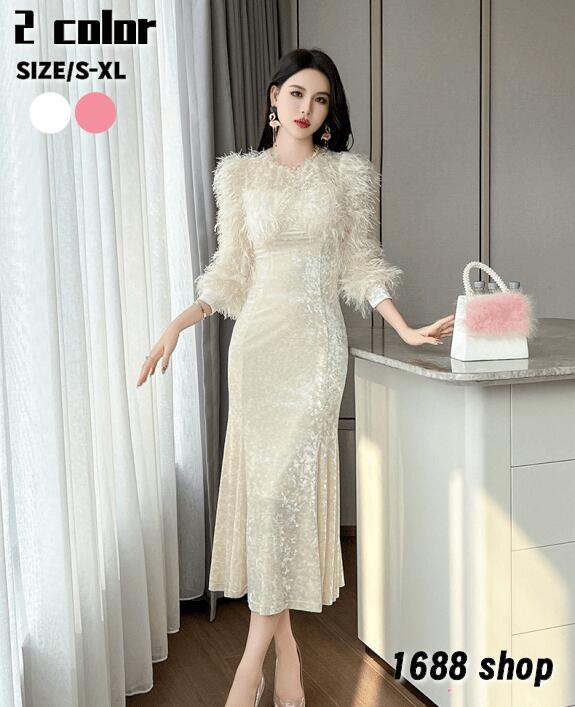 数量限定品2025 タイトワンピース 姫系ワンピース　シンプル　ワンピース インポート ひざ丈 ミドル丈 エレガント　韓国ファッション シンプル Vネック パーティドレス 長袖　お嬢様 セクシー ミニ