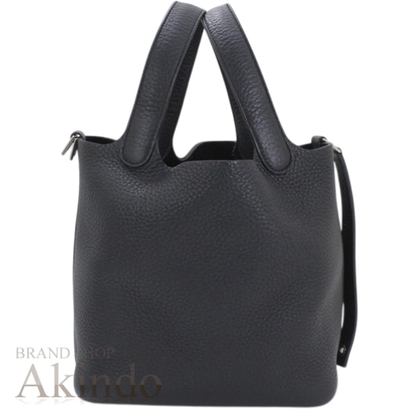 【新品・未使用】エルメス ハンドバッグ ピコタンロックPM 18 黒 ブラック シルバー金具 トリヨンクレマンス HERMES トートバッグ 人気 レディース カバン ブランド カバン ピコタン プレ