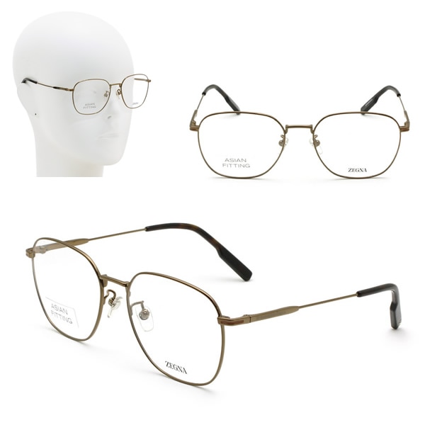フレームのみ EZ5241-F/V 034 54 Ermenegildo Zegna メガネ 眼鏡 アジアンフィット ブロンズ ハバナ