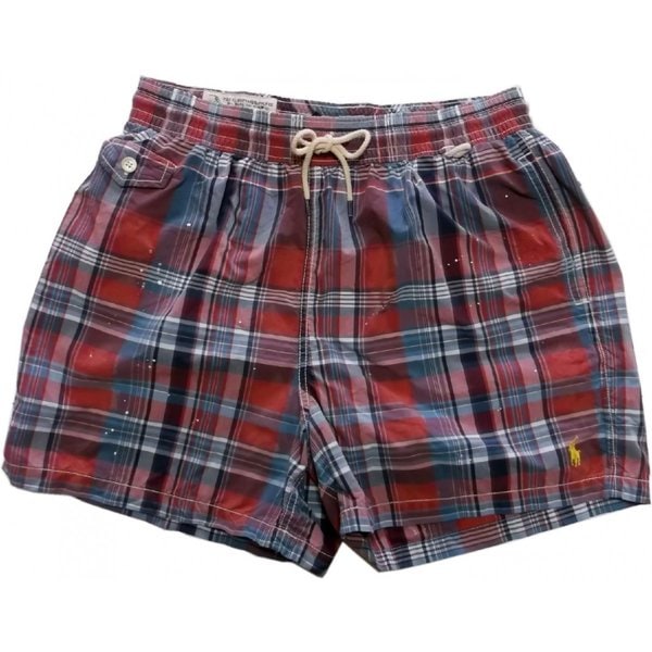 海水パンツ 水着 インナー付き チェック レッド PR6-123