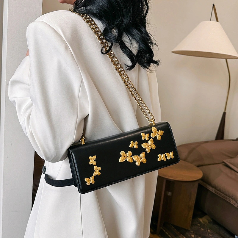 ショルダーバッグ2024新型韓国版ファッション蝶つなぎ洋気さんシングル肩斜め掛けスマホポーチ 2Wayバック