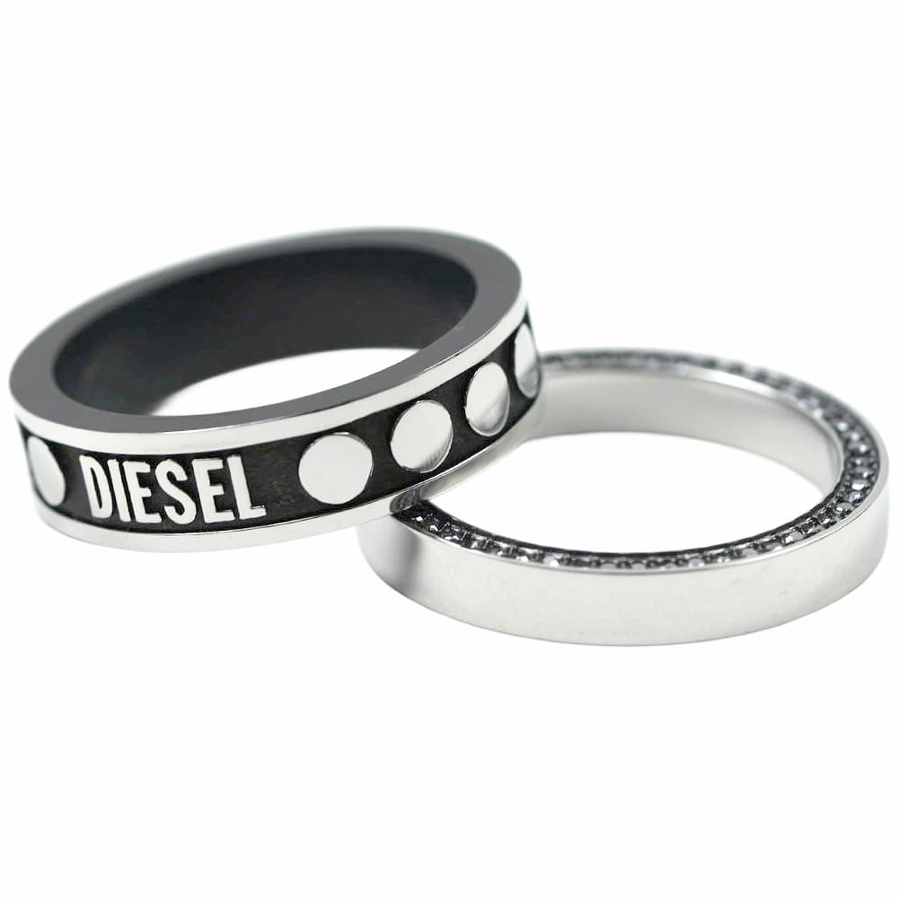 ディーゼル DIESEL リング 指輪 メンズ アクセサリー シルバー ブラック DX1170040-10 日本サイズ約22号相当