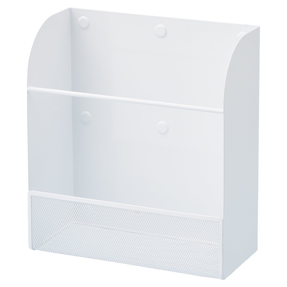 （まとめ買い）マグネットラック 収納 スチール面貼り付け L 縦型 白 A-7453-0 [x3]