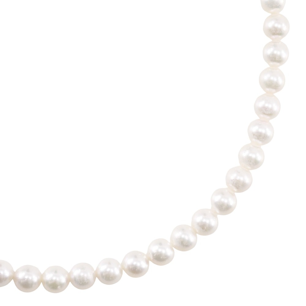 真珠 ネックレス 7.0～7.4ｍｍ パール シルバー 約33.0g レディース 中古品 A-ランク