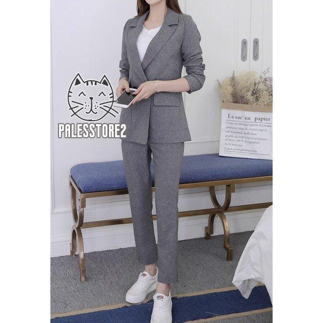 スーツ レディース カジュアルスーツ 春 秋 冬 セットアップ ツーピース ジャケット パンツ 無地 クロップド丈 通勤 オフィス 20代 30代 40代 可愛い おしゃれ