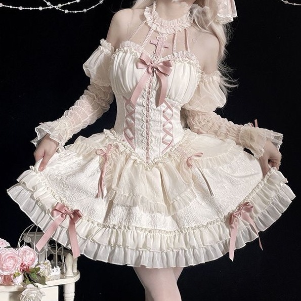 【十字姫】 ロリータドレス ゴシック JSK エレガント 可愛い ドレス 編み上げ 綺麗 コスプレ お姫様