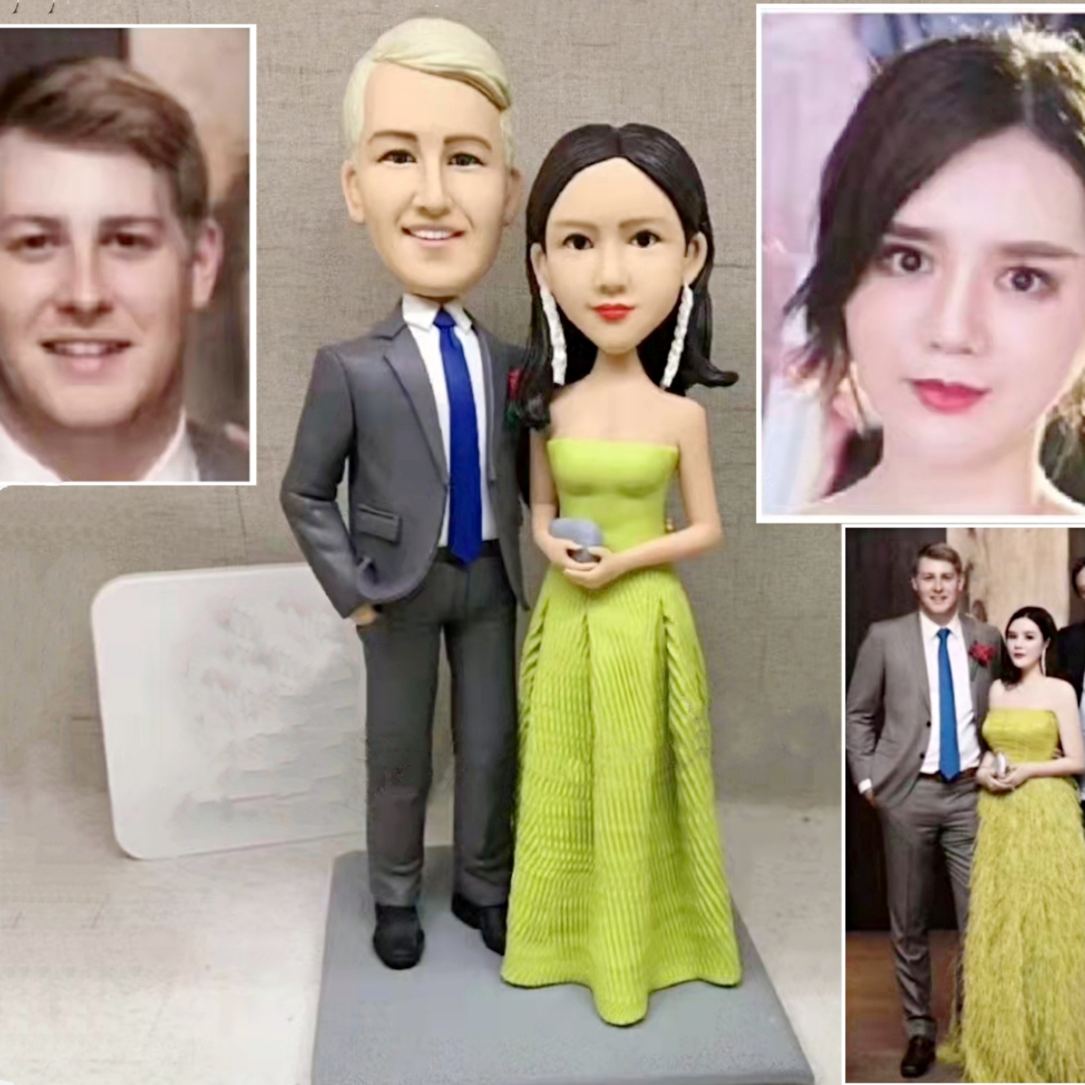 【オーダーメイド】3D肖像画 似顔絵 人形 フィギュア 結婚祝い 周年記念日 カップル 彼氏 彼女 夫婦 両親 贈呈品 記念品