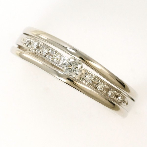 PT900 プラチナ リング 指輪 12号 ダイヤ 0.10 0.05 ジュエリー 中古