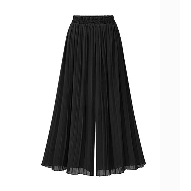 ガウチョパンツ ワイドパンツ レディース シフォン 裾プリーツ フレアパンツ ガウチョ パンツ ボトムス スカーチョ 夏