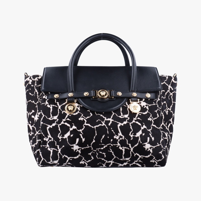 メデゥーサ ブラック×マルチカラー ハラコ×レザー CLG460 221 238 742中古