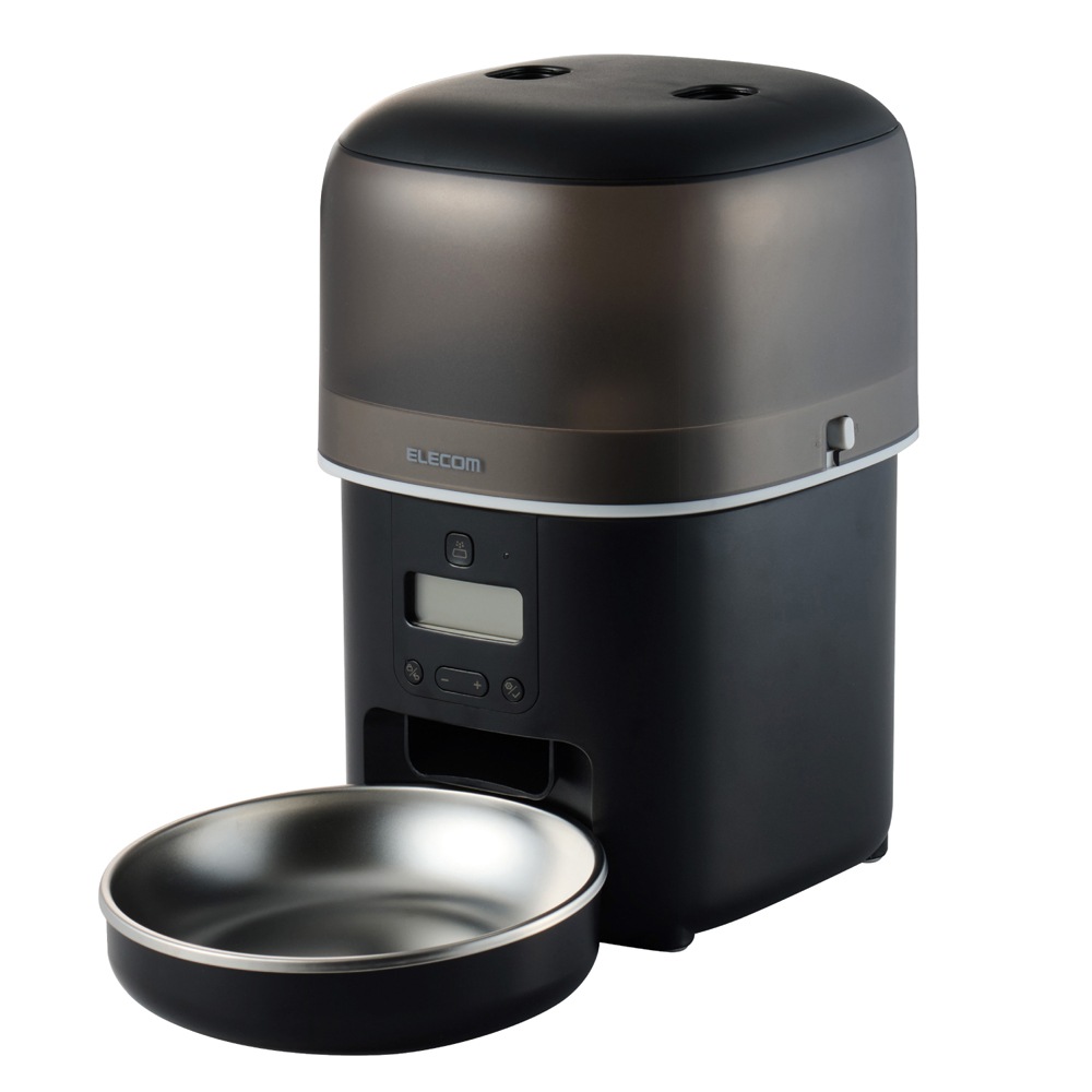 エレコム PET-AF05BK ペット用自動給餌器 犬・猫用 【タイマー式】(ブラック) PETAF05BK